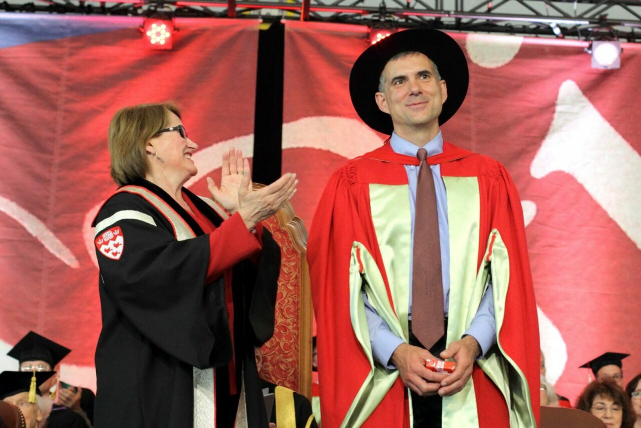 Principal Suzanne Fortier and Dr. Brett Thombs (Photo: Owen Egan)