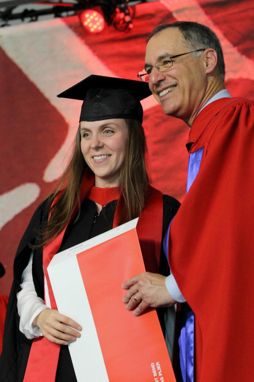 Dr. Erika Wallbridge and Dr. David Eidelman, Vice-Principal (Health Affairs) and Dean, Faculty of Medicine (Photo: Owen Egan)