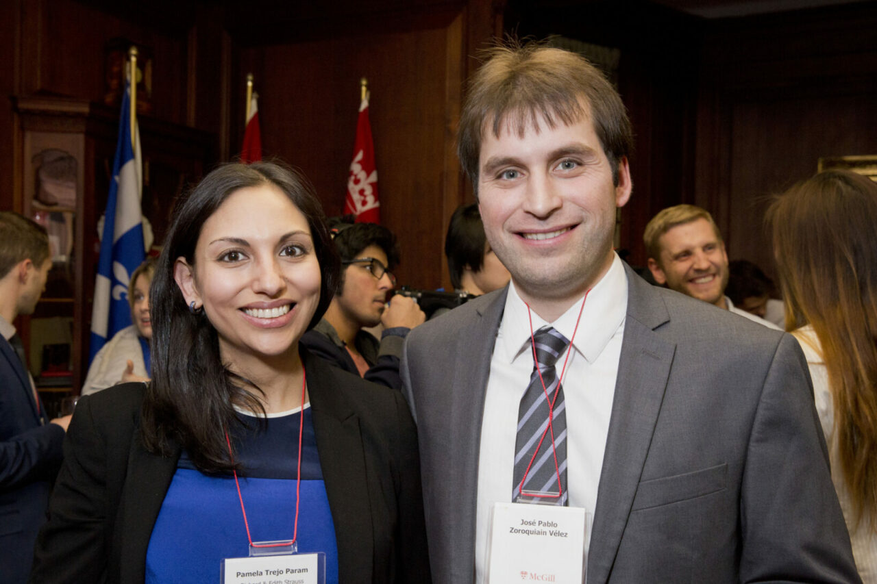 New parents Pamela Trejo Param and Pablo Zoroquiain explained that Ms. Param’s fellowship had made a world of difference for their young family. (Photo: Nicolas Morin)