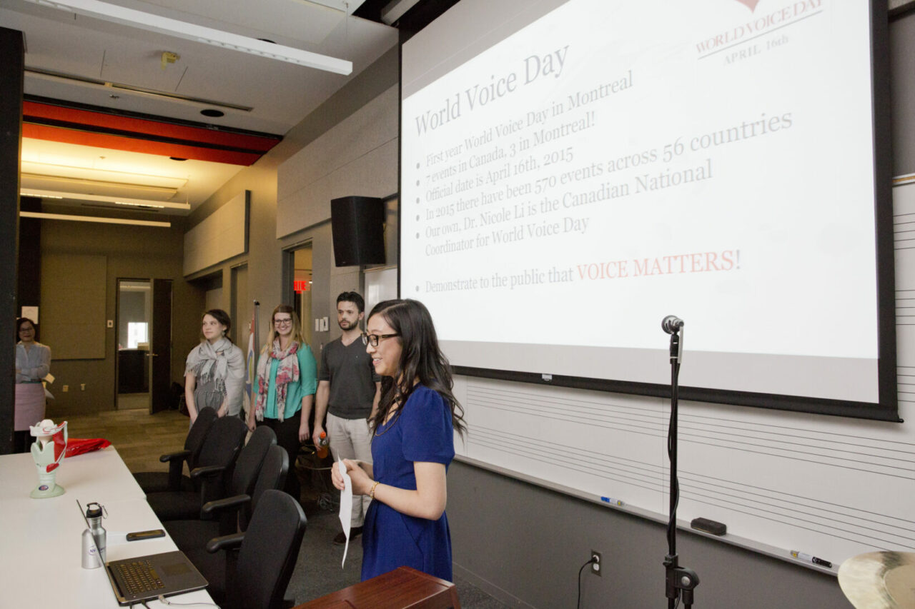 SCSD students report on the free voice screenings and  workshops. Photo: Nicolas Morin