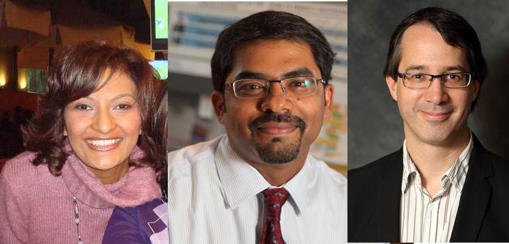 L-R Dr. Amira El-Messidi, Dr. Madhukar Pai, Dr. Philippe Archambault