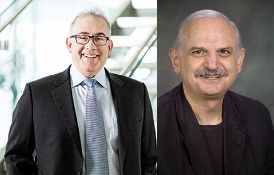 Dr. Ronald Gottesman (l) and Dr. Constantin Polychronakos (r) (Photo of Dr. Polychronakos courtesy of the Montreal Children's Hospital audiovisual department)