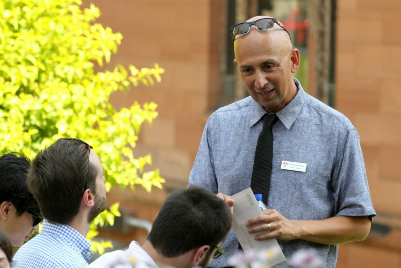 Dr. Armand Aalamian with residents (Photo: Owen Egan)