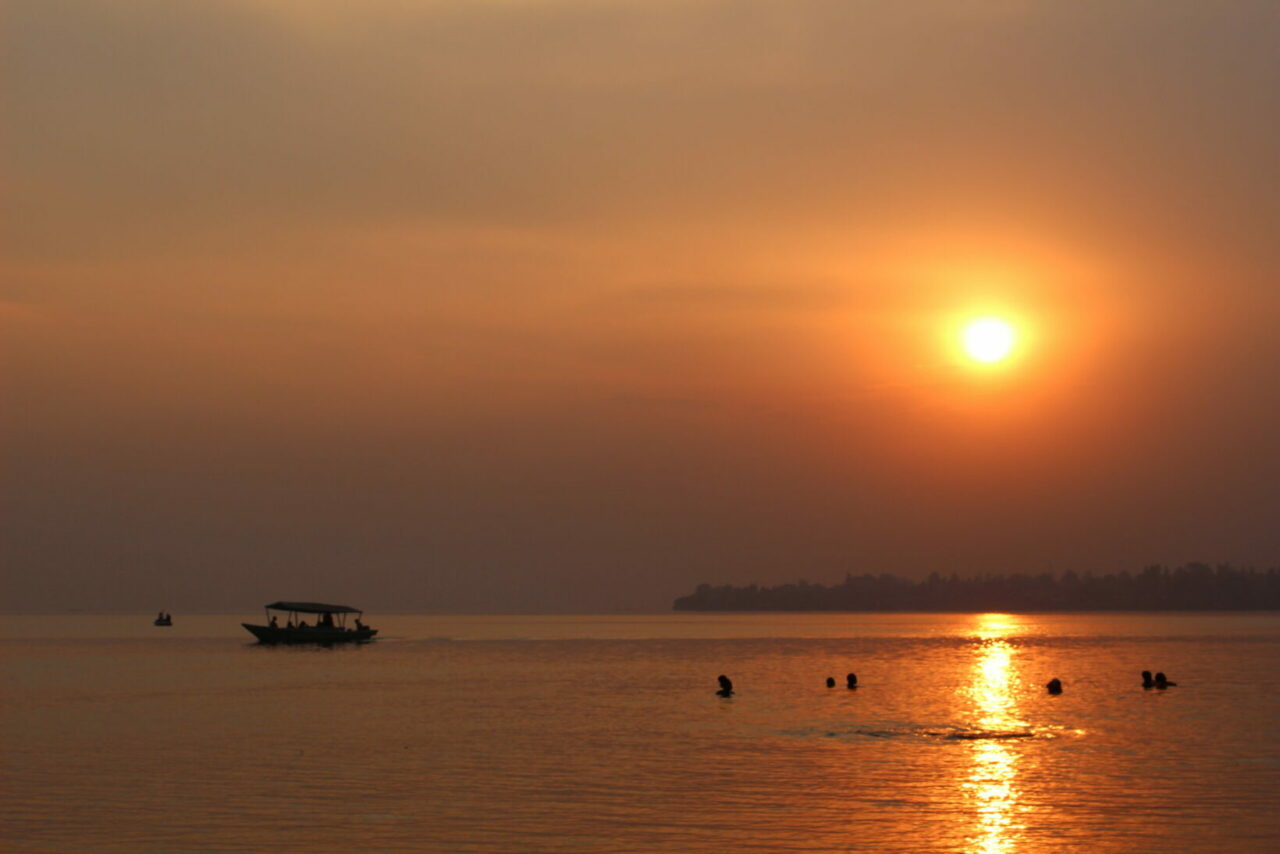 The sun sets over Lake Kivu in Gisenyi. / Photo: Ryan Adessky