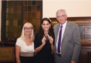 Maria Barrette (center) with Pam and Dr. Rolando Del Maestro.