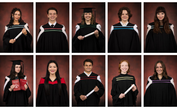 A composite of 10 Class of 2025 valedictorian graduation photos